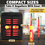 Insulated Screwdriver Set with 14 Interchangeable Tips