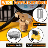 Brass Petcock Drain Valve for Air Compressors, 1/4 NPT Male