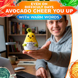 Handmade Crochet Avocado with Affirmation Card