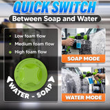 Car Wash Hose Nozzle with 3.5 oz Soap Dispenser, Green