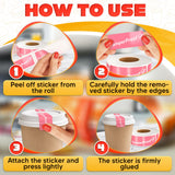 Tamper Proof Stickers, 1 x 3 Inch, Pink, 250 Pack