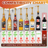 Coffee Syrup Pumps for 750 Ml Bottles, Gold, 6 Pack