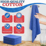 Blue Cotton Huck Shop Towels, 24 x 16.5 In, 12 Pack