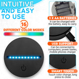16-Color LED Display Base for Acrylic Inserts, USB or Battery