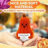 Crochet Pumpkin Doll with Affirmation Card, Orange