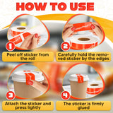 Tamper Proof Stickers, 1 x 3 Inch, Orange, 500 Pack