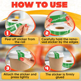 Tamper Proof Stickers 500 Pack, 1 x 3 Inch Green