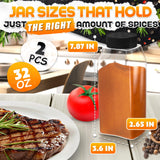 32 Oz Seasoning Shakers with Black Lids, 2 Pack