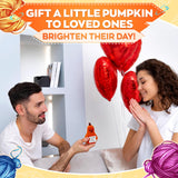 Crochet Pumpkin Doll with Affirmation Card, Orange
