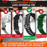 Silicone Bands for ID115Plus HR, 2 Pack Black