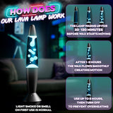 13.5 Inch LED Liquid Motion Lamp, 17 Colors, Remote