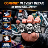 Embroidered Skull Iron-On Patch for Biker Vests and Jackets