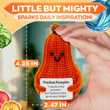 Crochet Pumpkin Doll with Affirmation Card, Orange
