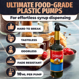 Black Syrup Pumps 16 Pack, 12.4 Inch Adjustable Lockable
