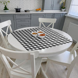 Black and White Buffalo Check Tablecloth, 35 Inch Square