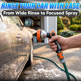 Hose Nozzle Car Wash Sprayer with 3.5 oz Foam Control Tank, Orange