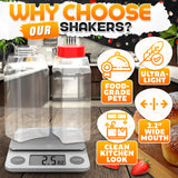 32 Oz Seasoning Shakers with Red Dual Flip Lids, Set of 2