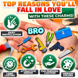 Dad-Themed PVC Shoe Charms, 16 Piece Set for Clogs and Bands