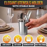 Stainless Steel Utensil Holders, 5.5 x 3.35 In, Set of 3