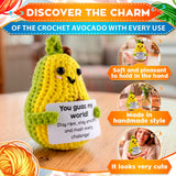 Handmade Crochet Avocado with Affirmation Card