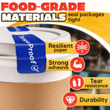 Tamper Proof Stickers, 1 x 3 Inch, Blue, 500 Pack