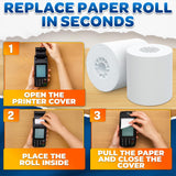 Thermal Calculator Paper, 3 Rolls, 2 1/4 In Wide x 85 Ft