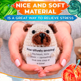 Handmade Crochet Dog with Affirmation Card