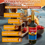 Coffee Syrup Pumps for 750 Ml Bottles, Gold, 6 Pack