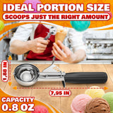 #40 Mini Portion Scoop, 0.8 oz Stainless Steel with Trigger