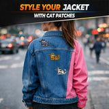 8 Pcs Embroidered Cat Iron-On Patches, 2.52 x 1.76 In
