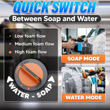 Car Wash Hose Nozzle with 3.5 oz Soap Dispenser, Orange