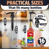 Black Syrup Pumps 16 Pack, 12.4 Inch Adjustable Lockable