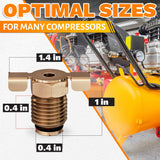 Brass Petcock Drain Valve for Air Compressors, 1/4 NPT Male
