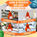 Crochet Pumpkin Doll with Affirmation Card, Orange