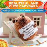 Handmade Crochet Capybara with Affirmation Card