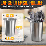 Sink-Insert Style Stainless Steel Utensil Crock for Countertops