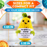 Handmade Crochet Avocado with Affirmation Card