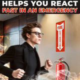 12 Pack Fire Extinguisher Vinyl Signs, 4 x 11.8 Inch