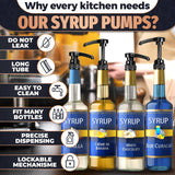 Black Syrup Pumps 16 Pack, 12.4 Inch Adjustable Lockable