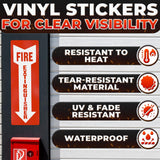 Fire Extinguisher Arrow Stickers 24 Pack, 11.8 x 4 Inch Vinyl