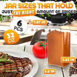 32 Oz Seasoning Shakers with Black Lids, 6 Pack