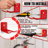Fire Extinguisher Wall Hooks for 2.5-5 Lb Units, 4 Pack