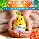 Handmade Crochet Avocado with Affirmation Card
