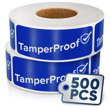 Tamper Proof Stickers, 1 x 3 Inch, Blue, 500 Pack