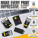 215 Replacement Ink Cartridges, 5 Pack: 3 Black, 2 Tri-Color
