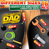 Dad-Themed PVC Shoe Charms, 16 Piece Set for Clogs and Bands