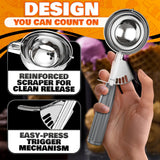 4 Oz Trigger Ice Cream Scoop, #8 Stainless Steel