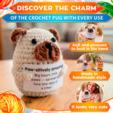 Handmade Crochet Dog with Affirmation Card