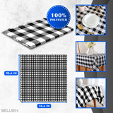 Black and White Buffalo Check Tablecloth, 35 Inch Square