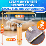 Metal Pet Hair and Lint Remover with Wooden Handle, 2 Pack